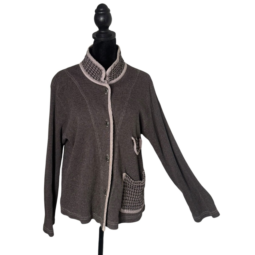 Nannette Keller Lagenlook Shacket Shirt Jacket Women S Petite Distressed Grandma